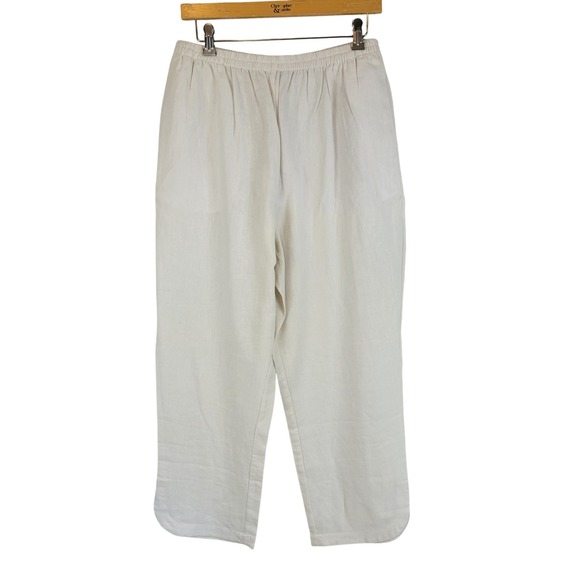 Susan Graver Pants - Susan‎ Graver Linen Blend Pull On Pants Size Large White
